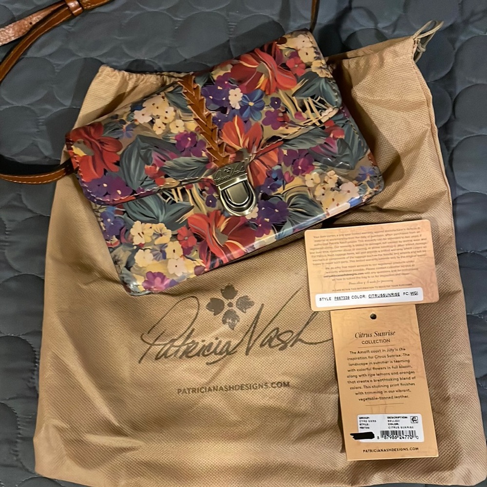Patricia Nash Bellizzi crossbody in Citrus Sunrise